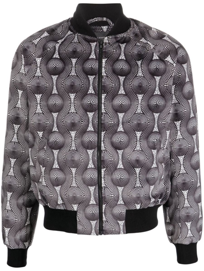 OZWALD BOATENG OZWALD BOATENG PRINTED VELVET BOMBER JACKET