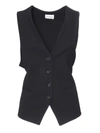 P.a.r.o.s.h Rear Belted Vest In Black
