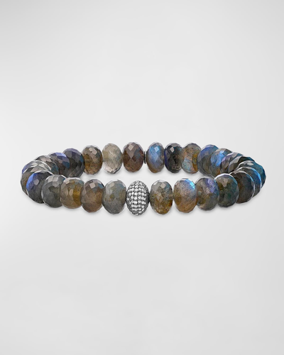 Sheryl Lowe Labradorite Beaded Bracelet With Diamonds In Brown