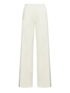Palm Angels Wide Leg Wool Trousers With Side Stripe In Nude & Neutrals