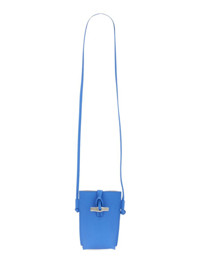 Longchamp Phone Case With Lace Roseau In Cobalt