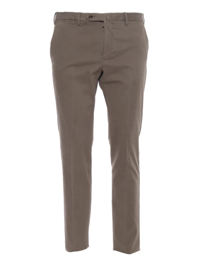Pt01 Super Slim Chino Trousers In Brown