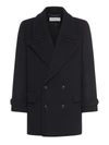 Saint Laurent Single Breasted Coat In Black