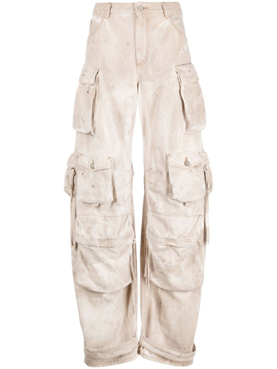 Attico The   High-waisted Cargo Trousers In Neutrals