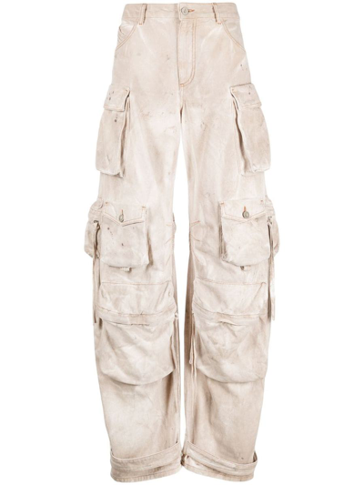 Attico High-waisted Cargo Trousers In Neutrals