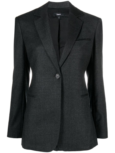 Theory Clairene Single-breasted Jacket In Black