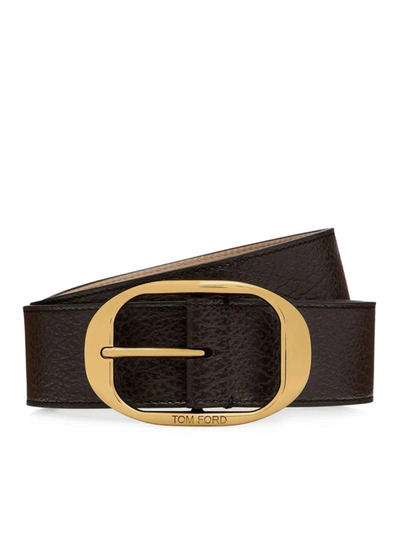 Tom Ford Leather Belt In Negro