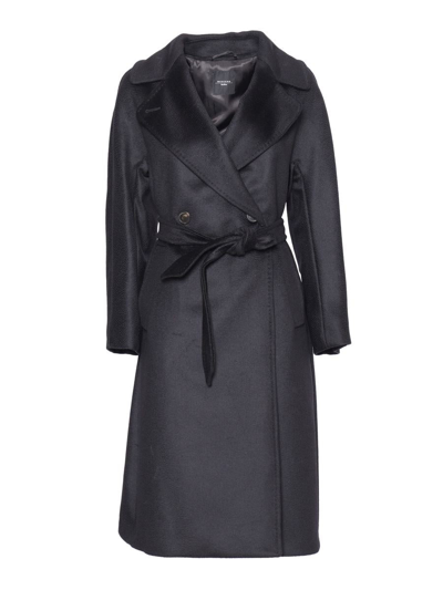 Weekend Max Mara Resina Belted Waist Coat In Black