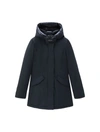 Woolrich Army Green Cotton Down Jacket In Blue
