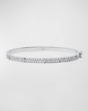 Tory Burch Miller Double T Crystal Stud Bracelet, 5mm In Tory Silver Crys