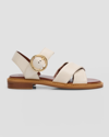 SEE BY CHLOÉ LYNA LEATHER CRISSCROSS ANKLE-STRAP SANDALS