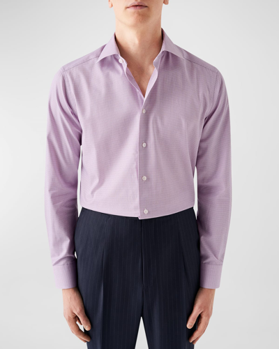 Eton Contemporary Fit Textured Twill Dress Shirt In Purple