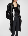 SAINT LAURENT VINYL BELTED TRENCH COAT