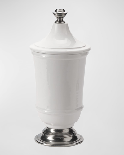 Arte Italica Tuscan Medium Footed Canister In White