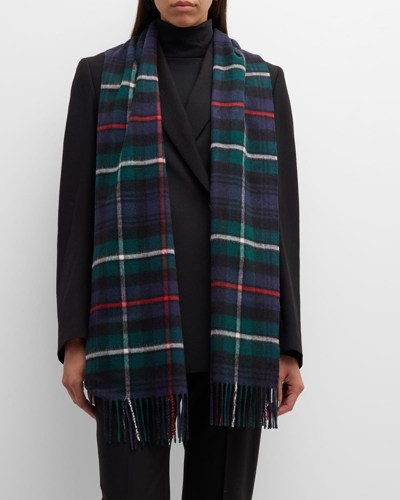 Johnstons Of Elgin Multicolor Tartan Wide Cashmere Scarf In Mackenzie