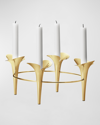 GEORG JENSEN BLOOM 18K GOLD-PLATED TAPER CANDLEHOLDER