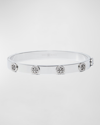 Tory Burch Miller Stud Pave Hinge Bracelet In Silver