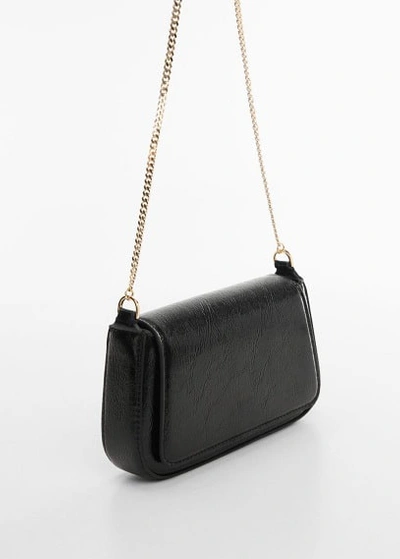 Mango Patent Leather-effect Chain Bag Black