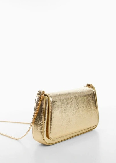 Mango Patent Leather-effect Chain Bag Gold