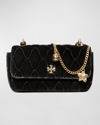 Tory Burch Women's Mini Kira Velvet Crossbody Bag In Black/gold