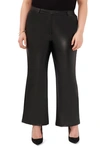 Halogen Faux Leather Bootcut Pants In Rich Black