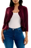 Nina Leonard Ruffle Bolero In Deep Wine