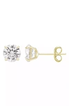 A & M 14k Gold Cubic Zirconia 6mm Stud Earrings In Gold
