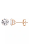 A & M 14K GOLD CUBIC ZIRCONIA 8MM STUD EARRINGS