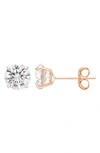 A & M 14K GOLD CUBIC ZIRCONIA 4MM STUD EARRINGS