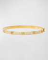 Tory Burch Miller Stud Hinge Bracelet In Tory Gold Crysta
