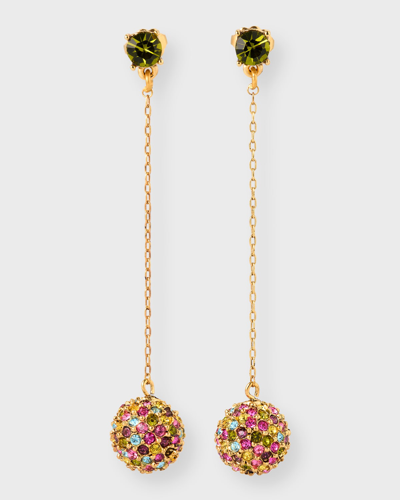 Oscar De La Renta Crystal Pave Ball Drop Earrings In Multi