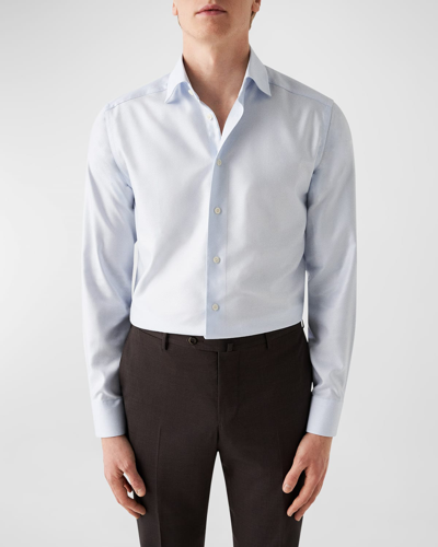 Eton Men's Slim Fit Cotton Twill Dress Shirt In Blue