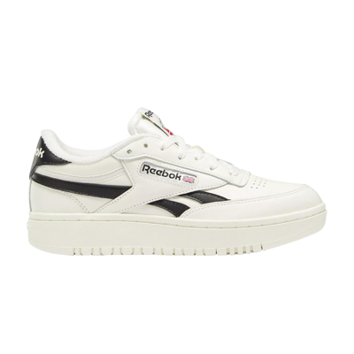 Pre-owned Reebok Wmns Club C Double 'chalk Black' In Cream