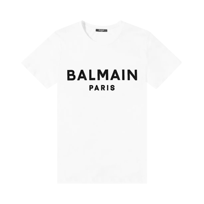 Pre-owned Balmain Logo T-shirt 'white/black/golden'