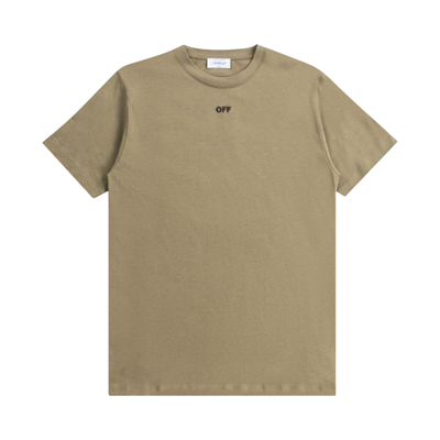 Pre-owned Off-white Off Stitch Slim Short-sleeve Tee 'beige/black' In Tan