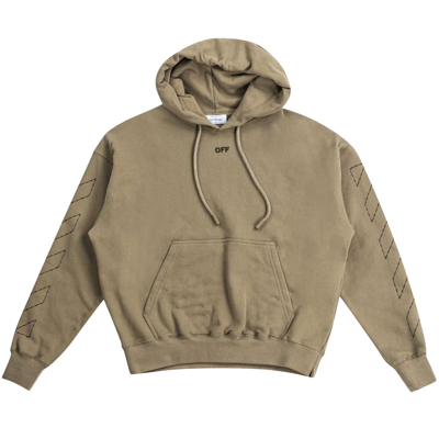 Pre-owned Off-white Off Stitch Skate Hoodie 'beige/black' In Tan