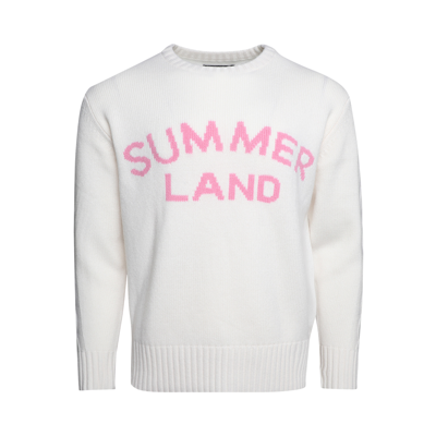 Pre-owned Nahmias Summerland Intarsia Crewneck 'white'