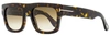 Tom Ford Men's Flat Top Sunglasses Tf711 Fausto 52f Dark Havana 53mm In Multi