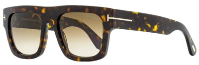 Tom Ford Men's Flat Top Sunglasses Tf711 Fausto 52f Dark Havana 53mm In Multi