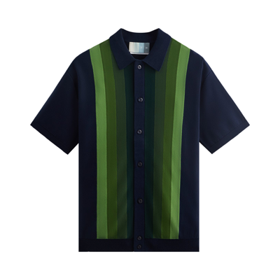 Pre-owned Kith Tilden Button Up Polo 'nocturnal' In Multi-color