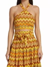 S/w/f Printed Cotton Halter Crop Top In Multi
