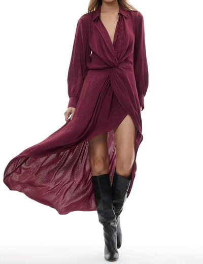 YOUNG FABULOUS & BROKE SIREN SHIRT DRESS IN DARK CHERRY