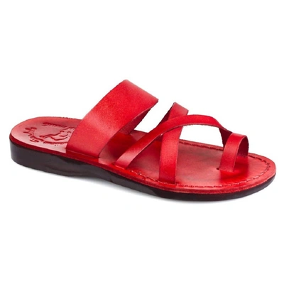 Jerusalem Sandals The Good Shepherd Slide Sandal In Red In Pink