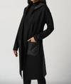 JOSEPH RIBKOFF QUILTED HOODED JACKET IN BLACK