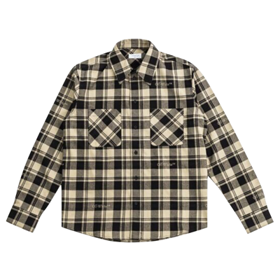 Pre-owned Off-white Check Flannel Shirt 'beige/black' In Tan