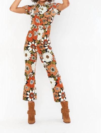 Show Me Your Mumu Cropped Everhart Jumpsuit In Hutton Floral Corduroy In Multi