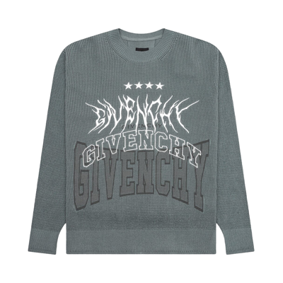 Pre-owned Givenchy Embroidered Metal Logo Crewneck 'titanium' In Grey