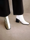 Alohas South Bi-color Ankle Boots In Dusty Olive/bright White In Multi