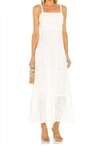 KARINA GRIMALDI NONI EYELET MAXI DRESS IN WHITE