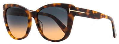 Tom Ford Women's Cat Eye Sunglasses Tf937 Nora 53w Havana 57mm In Multi